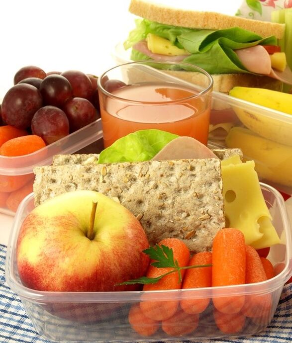Rohes Gemüse und Obst können als Snack verwendet werden, wenn die Ernährung in Tabelle 3 befolgt wird. 